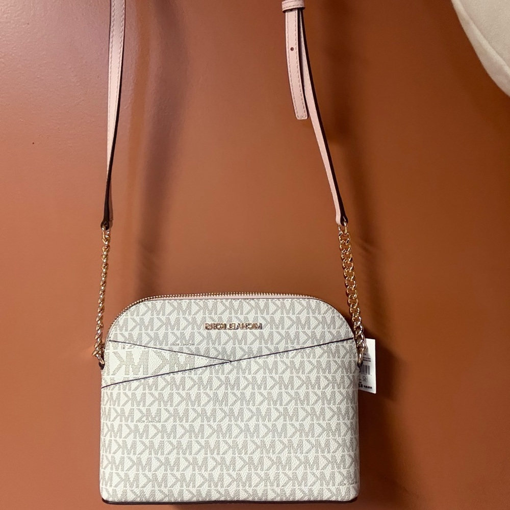 Michael Kors Signature blush cream and Gold Crossbody Bag - Picture 4 of 8